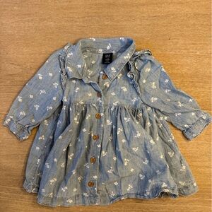 Baby GAP Blue Floral Button-Up Baby Dress
